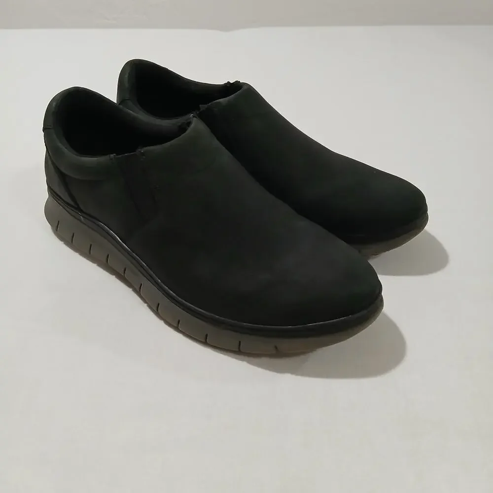Vionic Shoes Mens 8 Khai Sneaker Black Slip On Loafer Weather Resistant Nubuck